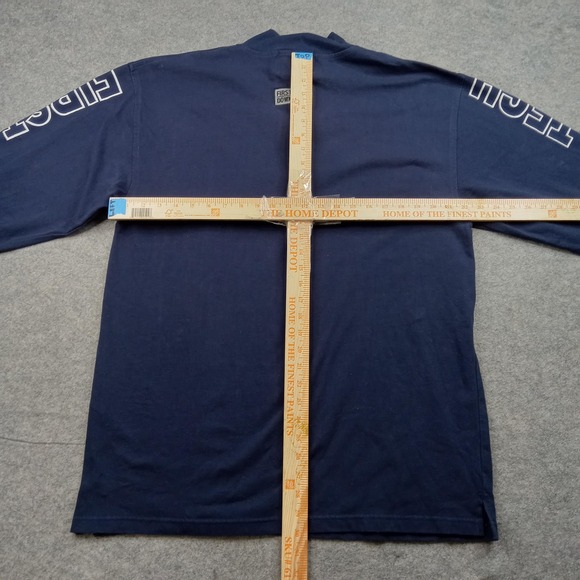 First Down Shirt Mens Large Navy Turbo Tech Quarter Zip Long Sleeve Pullover - Picture 4 of 7